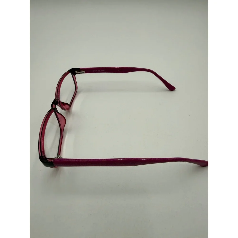 Envy Eyeglasses Women 53-17-140 Black Purple Excellent EE-SARA Rectangular Frame